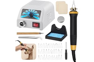 VIHBRAI Brandmalstation, Brandmalerei Set, Holzverbrennungsset 280-800°C mit 30 Spitzen - Pyrographie Set für Holz & Leder, Temperaturregelung Lötstation Lötkolben Set für Anfänger & Profis DIY