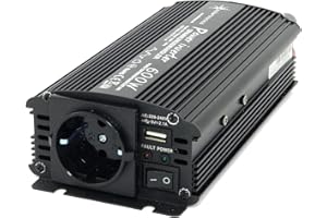 SOLARTRONICS NM 600 Convertisseur de Tension 12V 230V Sinus modifié 600W - 1200W Puissance de crête - Onduleur 12V à 230V convertisseur de Courant avec Prise Schuko & USB