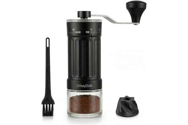 OrkeyDolk® Extern justerbar manuell kaffekvarn med hög precision, modern konisk keramisk konkvarn i 40 steg, lämplig för aeropress, häll över och mokakannor.