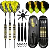 Professional Steel Tip Darts Set - 26g Weight, Aluminum Shafts, Flights, Sharpener & Tool