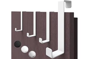 4smile Appendiabiti da Porta in Bianco, Set da 4 Pezzi - Ganci in Acciaio Inox - Durevole Gancio Porta, Pratico Attaccapanni Adatto ad Ogni Luogo