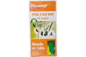 UEBER DECAM Radical 10310 - Piège à Glu Vert Mouche des Oliviers - 10 Pièces