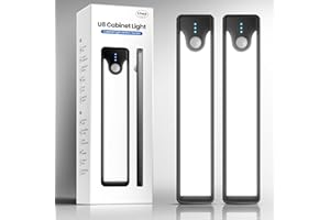 Homelist Under Cabinet Kitchen Lights, 2 Pack Motion Sensor Night Light Battery Operated, Indoor Wireless Under Counter Lights Rechargeable Closet Cupboard Wardrobe Lights, 4500K (20cm)