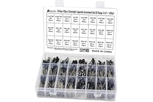 Aussel 24 Wert 500 Stück Elektrolytkondensator Sortimentsbox Kit Bereich 0.1uF-1000uF (EC500PCS-24)