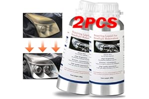 HYHJMISTY 2 bottiglie 800g Polimero liquido per il ripristino dei fari, auto fari lucidatura liquido ricarica Flacone per graffi dei fari dell'auto riparazione lucidare e riparare fari ingialliti appannati