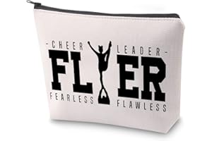BAUNA Trousse de maquillage Cheerleading Cheer Leader Fearless Flawless avec fermeture éclair Kit de survie pour pom-pom girl Cadeau d'équipe, Fler