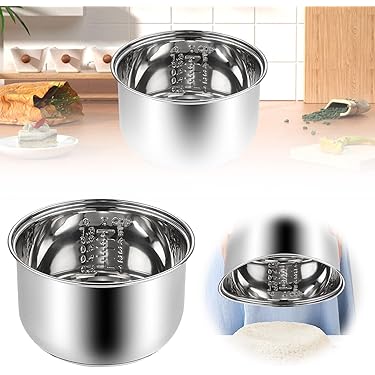 Toyvian Edelstahl Reiskocher Innentopf 2L - Ersatzbehälter Hitzebeständig