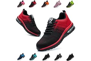 Bawalon Work Shoes, Lightweight Men's Safety Shoes, Women's Non-Slip Sporty Steel Toe Cap Shoes, Breathable with Steel Toe Cap, Work Safety Shoes