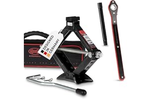 ‎HEYNER HEYNER® Scherenwagenheber 1,5t Wagenheber inkl. Tasche I 17mm Ratsche I Kurbel und Gummiauflage I Hubhöhe: 104-380 mm Scherenheber I TÜV & GS