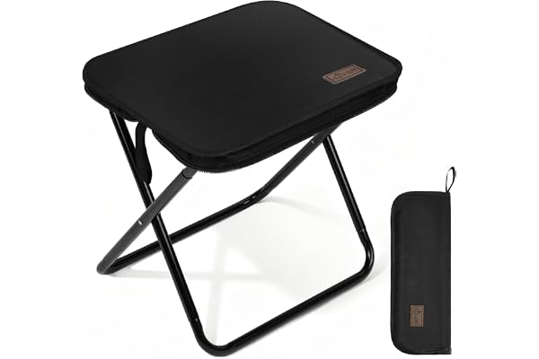 AOOSA Campingpall, Bärbar Hopfällbar Pall, 32,5×26×31 CM Lätt Mini Hopfällbar Stol, Max Lastkapacitet 100 KG, Hopfällbar Pall för Vandring, Fiske, Picknick, Utomhus, Campingtillbehör