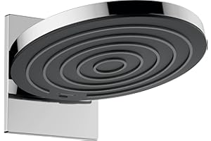 hansgrohe Pulsify S - oszczędzająca wodę deszczownica prysznicowa (EcoSmart) z ramieniem prysznicowym, głowica prysznicowa okrągła (⌀ 260 mm) z 2-strumieniowa dla montażu ściennego, chrom, 24151000