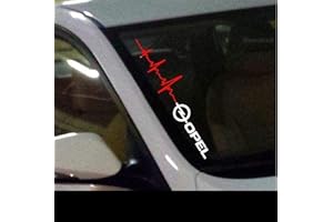 SUPERSTICKI®Winschutzscheibe Aufkleber ca.55cm Herzschlag Opel Autoaufkleber Tuning Decal A748 aus Hochleistungsfolie Aufkleber Autoaufkleber Tuningaufkleber Hochleistungsfolie für