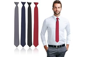 YUWJOOWEE 4 Stück Herren Krawatte Set, Verstellbarer Krawatten Set für Herren mit Reißverschluss, Vorgebundenen Knoten Herren für Krawatten Hochzeit Schlips, Trauerkrawatte Reißverschluss