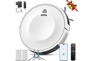 VOZASCLY 6000 Pa Robot Aspirapolvere Lavapavimenti con Mappatura, 150 Minuti Autonomia, 660mL Grande Contenitore, Controllo APP, Voce e Telecomando, Pulizia Intelligente per Peli Animali e Polvere