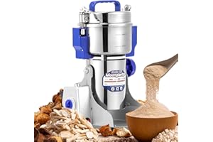 Moongiantgo 800g Mulino Elettrico per Cereali Maglia 50-300, Acciaio Inossidabile & 2500W 36000RPM Motore Commerciale, per Cereali, Spezie, ecc., con Protezione da Sovraccarico & Open-Cover-Stop