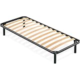 Nuvola™ - Rete Letto Singolo 80x190 con Doghe in Legno - Ortopedica, con 4 Piedi Smontabili - Struttura portante in Ferro Rin