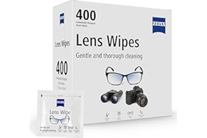 ZEISS Lens Wipes, Lens Cleaner for Glasses, Cameras & Binoculars,Individually Packed Single Use Disposable Cloths in Sachets, for Handy and Portable Spectacle Cleaning On The Go, 400 Count (Pack of 1)