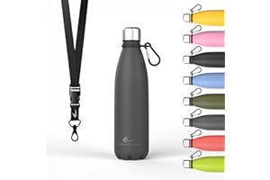 Daikoku - Botella Termica de Acero Inoxidable 500ML | A Prueba de Fugas | Bebidas Calientes por 12 Horas y Frías por 24 | Seguro y Saludable | Ideal para Senderismo, Gimnasio, Oficina | Gris