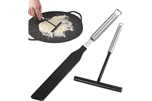 Hpamba Crepes Verteiler Und Spatel - Teigverteiler Wender Für Crêpes Maker - Edelstahl Und Silikon Backwerkzeuge Für Zuhause Küche Backen Kochen