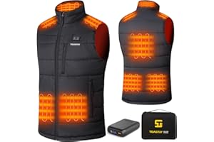 Toastiv Gilet Riscaldato, Gilet Riscaldato Uomo con Batteria Inclusa 7.4V da 16000mAh, Gilet Riscaldato con 8 zone di Riscaldamento, Giacca Riscaldante Regolabile, Gilet Riscaldato per All'aperto