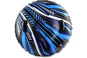 CHONGQILAO Tube à Neige Gonflable Tube de Luge à Neige, Luge Gonflable Robuste avec Poignées pour Enfants et Adultes, Résistant à l'usure et au Gel, Anneau de Ski pour Sports d'hiver Extérieur