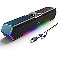 G11 PC Speakers for Desktop, Touch Lights Computer Speakers with Surge Clear Sound, USB C/USB Powered for Computer Desktop PC Laptop Monitor