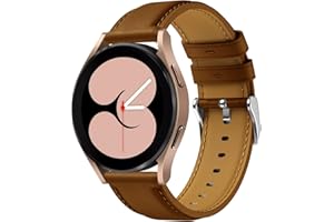 Syxinn Skórzany pasek do zegarka Samsung Galaxy Watch 4/4 Classic 46 mm, 42 mm / Galaxy Watch Active / Active 2 40 mm, 44 mm, dla kobiet i mężczyzn, Galaxy Watch 5/5 Pro, zapasowy pasek do zegarka