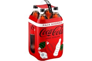 Coca-Cola Zero Azúcar, Refresco de Cola sin Azúcar, sin Calorías - Pack 4 Botellas 2L