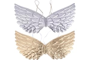 VALICLUD 1 Set 2 Stück Cosplay Party Flügel Für Kinder Leistung Requisite Kreatives Kostüm Einhorn Kinder Requisiten Silber Golden Schmetterling Engel Halloween Fee Flügel Kleid