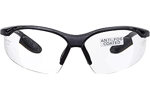 voltX 'Constructor' SAFETY READERS (Clear +2.5 Dioptre) Full Lens Reading Safety Glasses UKCA & CE EN166f certified - Wraparound Style - Includes Safety Cord with headstop + UV400 anti fog coated lens