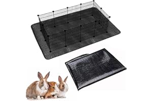 Oncpcare wasserdichte Haustier-Laufgittermatte, 150 x 100 cm, für Meerschweinchenkäfig, Plane, Boden, Wiederverwendbare Basis für Kaninchen, Kaninchen, Frettchen und andere Kleintiere, (Schwarz)