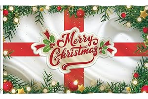 MEMORTELLS England Merry Christmas Flag Union Jack UK Xmas Celebration Garden Decor Outdoor Banner Flag 5x3ft