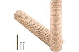 KEAJUIDY 2 Pack Kratzsäule für Katzen Jute Seil Ersatzstamm für Kratzbaum 7cm Durchmesser Schrauben kratzbaume Ersatzteile Kratzbaum Ersatzteile Stamm Länge 30 cm