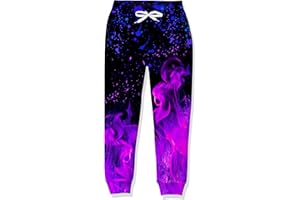 Goodstoworld Pantalones Deportivos para Niños Pantalones paraNiños Y Niñas 3D Pantalones Deportivos Casuales para Correr En La Escuela con Bolsillos con Cordón 6-13 Años