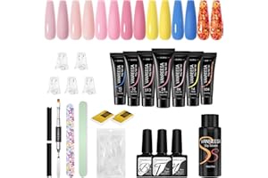 ‎VANREESA VANREESA Poly Nagelgel Set, Rosa Gelb Nude Poly Nagelverlängerung Gel, Poly Nail Extension Nagel Set Gel Nägel Selber Set Geschenk für Frauen