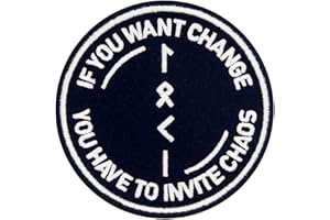 EMBTAO Se vuoi cambiare devi invitare il caos simboli con Fissaggio Chiusura a uncino e asola Ricamata Toppa