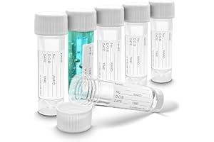 6 recipientes desechables de plástico transparente RE-GEN de 30 ml, tapas de rosca, tapas de rosca superiores, marcadores de etiqueta de identificación transparentes