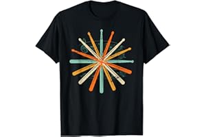 BATTEUR IDÉE CADEAU MUSIQUE PERCUSSION T-SHIRT Baguette De Batterie Drôle Cadeau Retro Batteur Batterie T-Shirt