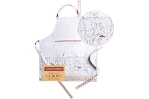 Maison d' Hermine Grembiule da cucina, 100% cotone, 1 pezzo con collo regolabile, tasca centrale per donna/uomo, chef, cucina