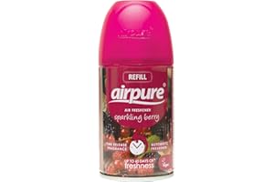 airpure Air-O-Matic Air Freshener Refill, 250ml, Automatic Spray Fragrance for Home, Office, Kitchens and Anywhere for a Burst of Fresh Scent - Sparkling Berry Fragrance