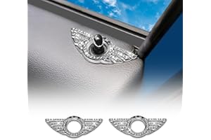 ‎KUNGKIC KUNGKIC 2Stück Auto-Flügel-Emblem Ringe Aufkleber Türschloss Pin Knöpfe Abdeckung Dekoration Accessoire Auto-Innenteile für MINI Clubman Cooper Cabrio R55 R56 R57 Autos Türschloss Logo(Typ D)