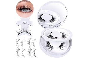 B&QAUGEN Magnetic Lashes Natural Magnetic Eyelashes 2 Pairs Magnetic Eyelashes with Applicator Cat Eyes and Doll Eyes No Glue Eyelashes Magnetic Lashes Easy to Wear Reusable Magnetic Eyelashes Kit（2 Pairs）