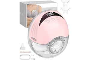 eSynic Sacaleches Eléctrico Manos Libres con 4 Modos y 12 Niveles Extractor de Leche Materna de 210ml Menos Ruido con Bridas de 24/21/19 mm a Prueba de Fugas Extractor de Leche Inalámbrico Sin BPA