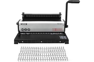 RAYSON Maszyna do wiązania drutu, dziurki 23 otwory, wiązania 210 arkuszy, skok 2:1, A4, TD-1221