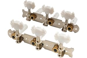 Musiclily Pro 3 su un Piatto Meccaniche per Chitarra Classica, Nichel con Bottone Farfalla