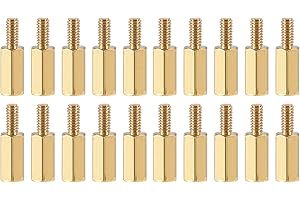 YOKIVE 20pz M2.5 Distanziale Viti, Ottone Esagonale PCB Distanziali, Mantiene Altezza Costante, Ottimo per Scheda Madre (Tono Dorato, 10mm+6mm)