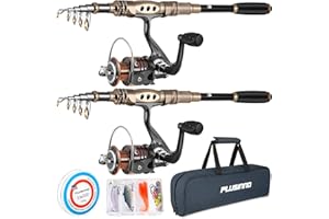 PLUSINNO Fishing Rod and Reel Combos Carbon Fiber Telescopic Fishing Pole with Reel Combo Sea Saltwater Freshwater Kit Fishing Rod Kit