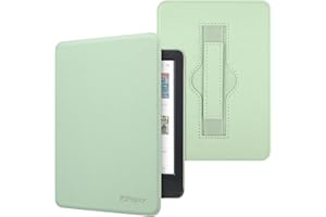 RSAquar Étui en Tissu pour Kobo Clara Colour | BW | 2E, Tolino Shine Colour/Shine 5/4 avec Dragonne, Housse de Protection avec Fonction Veille/Réveil Automatique, Agave Noir