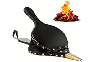 AMAGABELI GARDEN & HOME Amagabeli Fireplace Bellows 43cm x 19cm Large Wood Air Blower Cast Nozzle for Outdoor Camping BBQ Grill Chimney Hand Bellow Pump Pit Barbeque Fire Tools Accessories with Hanging Strap (Black)