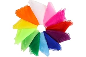 OOTSR 12 Stück Jongliertücher, 70 * 70cm Bunte Tücher, Bunt Square Jongliertücher für Kindergarten Kindershow & Erwachsene Ktivitäten Zubehör Dekoration, Tanztücher, Jonglieren, Sensorisches, Zirkus